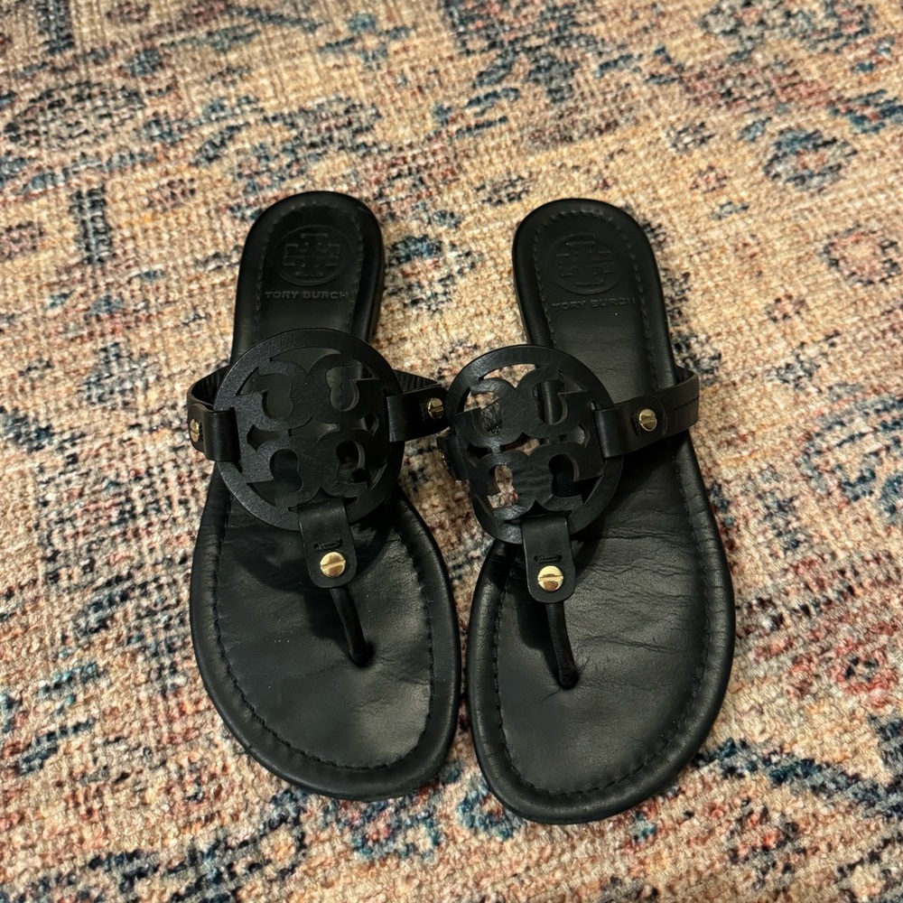 Tory Burch black leather sandals